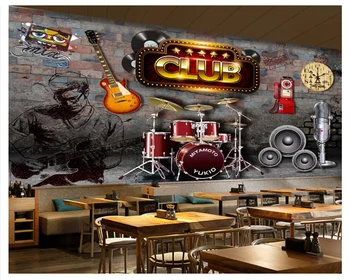 beibehang tapete za zidove 3d гитарная glazba 3D bar noćni klub instrumental pozadina papel de parede pozadina za uređenje doma behang