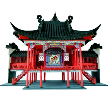 Model minijaturne kuće u mjerilu 1:50, model kineske arhitekture, materijala, komplet modeli za montažu u svojim rukama, proizvedeni drvena kuća